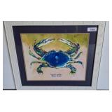 Framed South Carolina Blue Crab Artwork w7
