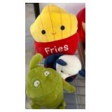 Plush Toys Including Fries, Frog, Bear