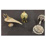 Decorative Metal and Glass Home Accessories Trio