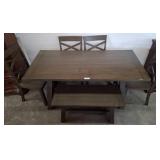 Dining Table With Bench and Four Chairs