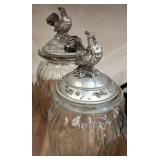 Glass Jars with resin Rooster-Designed Lids