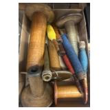 Wooden Spools and Yarn Holders