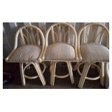 Wicker Bar Stools With Upholstered Seats