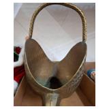 Brass Coal Scuttle with Woven Handle Detail