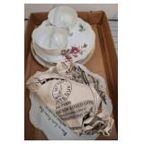 Teacups and Plates with Floral Design