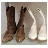 Two Pairs Womens Western-Style Cowboy Boots