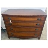 Mahogany Bow-Front Four-Drawer Chest