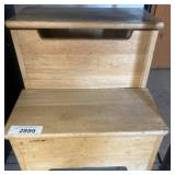 Two-Tier Wooden Step Stool with Handle Cutout