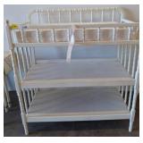 White Wooden Changing Table With Mattress