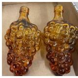Amber Glass Grape Cluster-Form Bottles