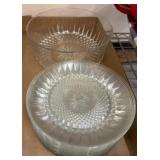 Pressed Glass Bowls with Starburst Patterns