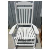 White Hampton Bay Wooden Rocking Chair