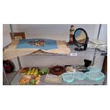 Metal Shelf with Assorted Decorative Items