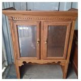 Wood Display Cabinet with Glass Doors