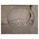 Cut Crystal Basket with Intricate Pattern