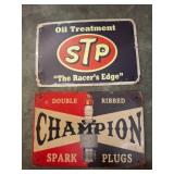 Two Vintage-Style Metal Advertising Signs