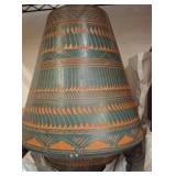 Hand-Painted Ceramic Vase with Signed Base