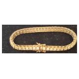Gold-Plated Bracelet With Cubic Zirconia