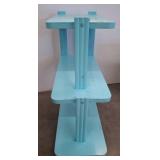 Three-Tier Wooden Shelf in Blue Finish