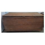 Wood Storage Chest with Hinged Lid