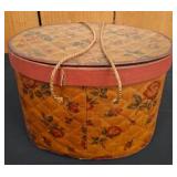 Decorative Oval Sewing Box with Floral Design