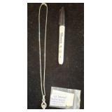 925 Silver Twisted Pendant Necklace with Chain