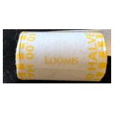 Loomis-Wrapped Roll of Half Dollar Coins