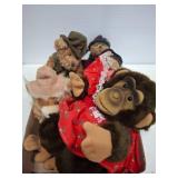 Plush Bears and Monkey Figurine Lot