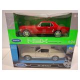 Two 1:24 Scale Die-Cast Ford Mustang Models