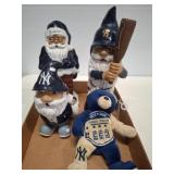 New York Yankees Figurines and Plush Bear Lot