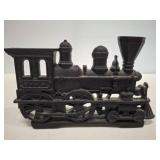 Cast Iron Train Figurine with Intricate Detailing