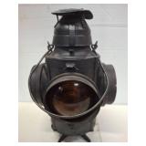 Metal Railroad Lantern with Colored Lenses