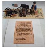 Colonial Scene Figurine with Bell and Cannon