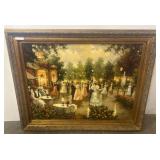 Ornate Framed Impressionist Style Ballroom Scene