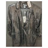 Chelsea & Theodore Sequined Blazer, Black, Size M