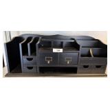 Black Wooden Multipurpose Desk Organizer