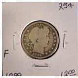 1899 United States Barber Quarter Dollar Coin