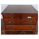 Mahogany Four-Drawer Chest with Brass Pulls