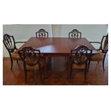 Mahogany Dining Set with Six Chairs 72x48x30