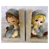 Ceramic Child Figurine Bookends