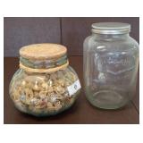 Two Glass Jars, One with Pasta Contents