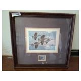 Framed Print and Stamp by Larry Barton 20x19