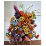 Artificial Floral Arrangement in Wire Basket