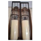 Metal and Glass Candle Wall Sconces