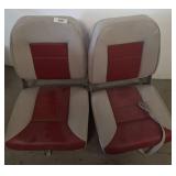Vinyl Boat Seats with Red and Gray Panels