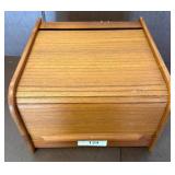 Wood Roll-Top Box With Compartments