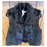 Metro 7 Faux Fur Vest, Black, Size XL