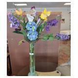 Floral Arrangement in Tall Glass Vase, 40in