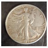 1947 Walking Liberty Half Dollar, Silver Coin