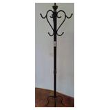Black Metal Coat Rack with Decorative Accents
